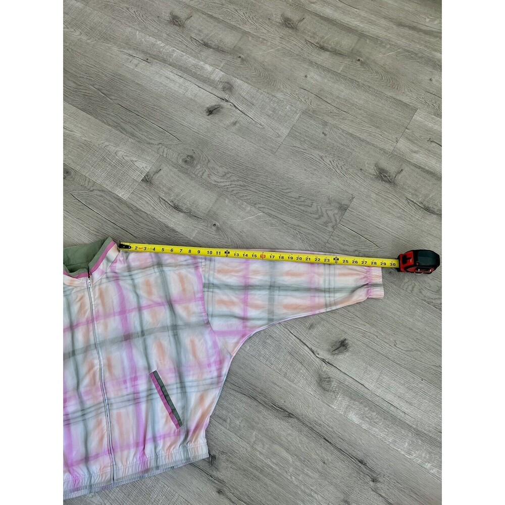 Vintage - TAIL Bomber Jacket-Green/Pink-White Plaid-size Medium - Picture 13 of 13